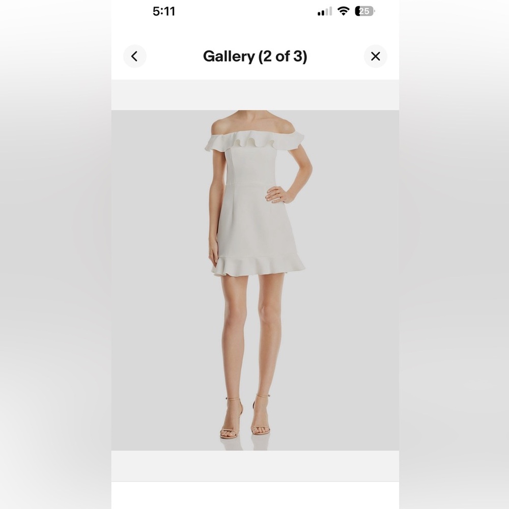 French Connection White Ruffle Dress - Picture 2 of 6